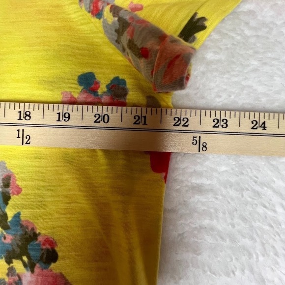 Cottagecore Floral Tee Joules US 14 Yellow Boho Spring Garden Casual Cotton Top - Picture 3 of 9